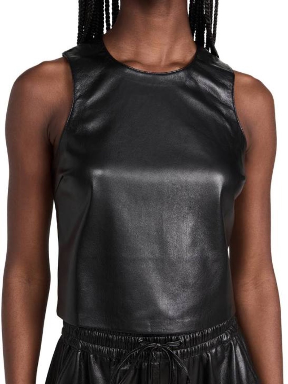 Good American Better Than Faux Leather Crop Top